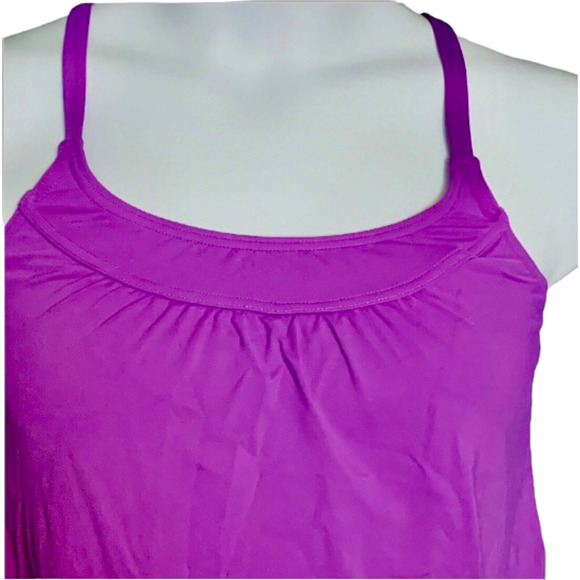 Lands' End Size 8 Tankini Swimsuit Purple Elastic Hem Racerback Beach Vacation - Picture 3 of 7